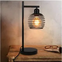 ZMH Tischleuchte Vintage Nachttischlampe E27 aus Metal Retro für Schreibtisch, inkl.Schalter, ohne Leuchtmittel, 1 flammig im Industrial Design aus Metall