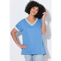 Angel of Style Sweatshirt Sweater oversized V-Ausschnitt Streifenbündchen
