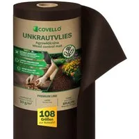 Covello Unkrautvlies Gartenvlies 50g/m² reißfestes Bodengewebe mit UV-Schutz Unkrautfolie, 5m x 0,8m = 4m² Schutzvlies Unkrautschutzvlies Mulchvlies Vlies