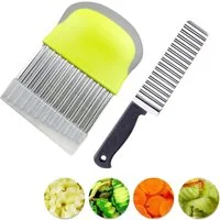 FELIXLEO Obstschneider 2er Set Wellenschneider Edelstahl Wellenmesser für Pommes, (1-tlg)