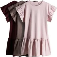 The Set Jerseykleid The Set Jerseykleider mit Rüschenärmeln, 3er-Pack (3-tlg)