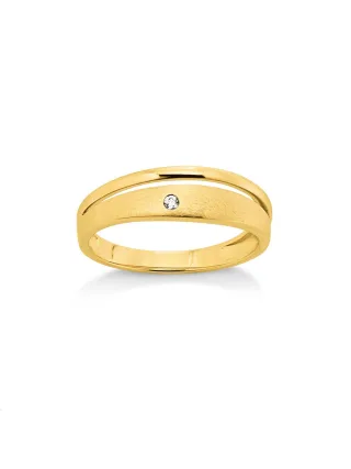 Orolino Ring Gold 585 glanz/matt mit Brillant 0,02ct.