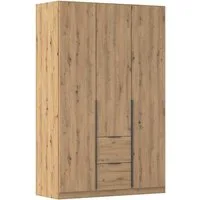 OTTO home Drehtürenschrank Kleiderschrank Schrank Garderobe AGORDO mit Dekor- oder Hochglanzfront (in zwei Griff-Farben, Breite 136 cm) mit Außenschubkästen, Serie in 7 Breiten und 2 Höhen MADE IN GERMANY