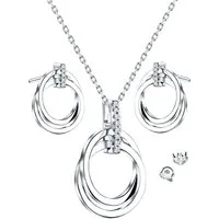 Limana Schmuckset 925 Silber Halskette mit Anhänger runde Ohrringe Ohrstecker Kette (für Sie Mutter Ehefrau Frauen Damen Schmuck inkl. Box), Geschenkset Idee Geschenk Set Weihnachten Geburtstag Muttertag