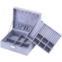 Intirilife Schmuckkasten (hochwertige Juwelenbox Schmuckschatulle Accessoirekästchen in Lila, 1 St), Zum Aufbewahren von Ringen Ketten Uhren Ohrringen und Armbändern