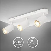 B.K.Licht Deckenspot Deckenlampe schwenkbar, GU10 Deckenleuchte, ohne Leuchtmittel, 39 cm Länge weiß Schlafzimmerlampe