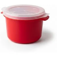 HAC24 Reiskocher Mikrowellen Ries Dampfgarer Mikrowellenkocher, Rot 1 Liter Überkochschutz und Ventil