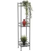 DanDiBo Standregal Schwarz Metall Schmal Stehend 3 Ebenen 110 cm Metallregal