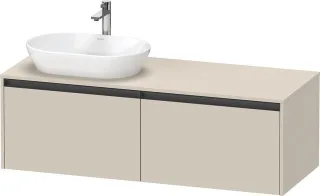 Duravit Ketho.2 Konsolenwaschtischunterbau wandhängend Taupe Supermatt 1400x550x459 mm - K24888L8383 K24888L83830000