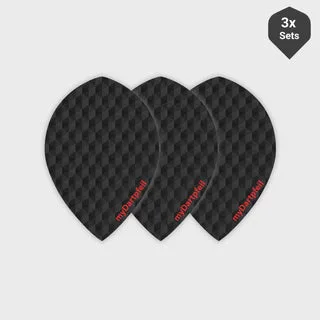 Pear Dart Flights Carbon (3 Sets) - Schwarz