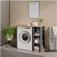 Vicco Waschmaschinenumbauschrank Viktor, Anthrazit/Goldkraft Eiche, 93.6 x 88.2 cm mit Regal (1-St)