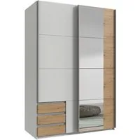 Wimex Schwebetürenschrank Emden moderner Kleiderschrank mit Spiegel und Schubladen Schlafzimmer Schrank Garderobenschrank mit Schwebetüren Topseller