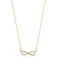 Suzan Gold Kette mit Anhänger 375 Echtgold Eterna Infinity Zirkonia
