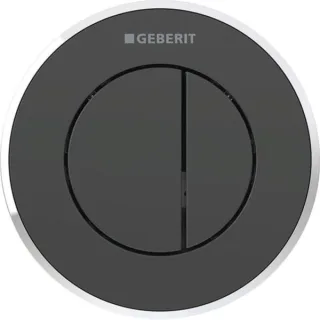 Geberit Fernbetätigung Typ 10 pneumatisch für 2-Mengen-Spülung UP-Drücker schwarz/glanzchrom, 116055 116055KM1