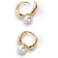 SHELAGO Perlenohrringe - Creolen mit Perlen, Ohrschmuck Perle, Schmuck Geschenk (inkl. Geschenkverpakung)