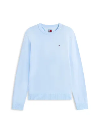 Tommy Jeans - Tommy Flag leichtgewichtiger Slim Fit Pullover blau - Gr. - XXL