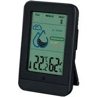Miraval Klimamesser Miraval Raumklimastation Schwarz, (Inklusive Akku), Hygrometer, Thermometer, LED-Warnung, Lüftungsempfehlung