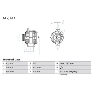 Bosch Lichtmaschine 90A Alfa Romeo Fiat Lancia Opel Peugeot Suzuki