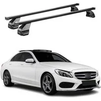 OMAC Dachträger Menabo Stahl Gepäckträger für Mercedes C Klasse W205 2014-18 Schwarz (2-St), Wasserbeständig,Abnehmbar,Multifunktional,Leichtgewichtig