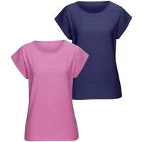 Vivance T-Shirt mit modischer Streifenstruktur (Packung) aus luftiger Baumwoll-Qualität