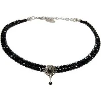 Alpenflüstern Collier Trachten Glamour-Kropfkette Helena (schwarz), - Perlen Halskette, Trachtenkette, eleganter Damen-Trachtenschmuck, Di