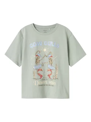 NAME IT - NKFHATTA SS NREG TOP BOX aqua gray - Gr. - 146/152