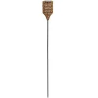 Dehner LED Solarleuchte Solarstab Mila, Lichtfarbe warmweiß, Ø 12 cm, Höhe 110 cm, Warmweiß, Gartenfackel im Boho-Stil aus Kunststoffgeflecht