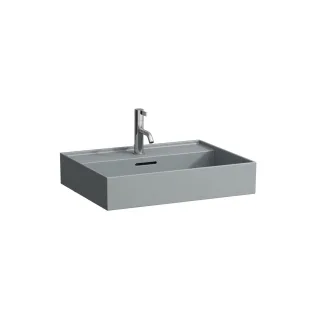 LAUFEN Waschtisch Kartell · LAUFEN 460x600x145, ohne Hahnloch, mit Überlauf, graphit matt H8103337581091