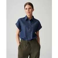 OPUS Kurzarmbluse FOLMES aus Chambray