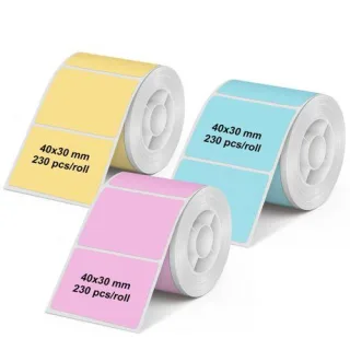 3x1 Olympia Etikettenrolle 40 mm x 30 mm rosa, blau, gelb