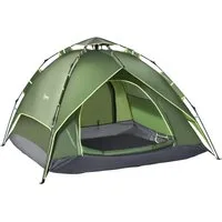 wohnTRAUM24 Kuppelzelt Campingzelt Doppelzelt für 2 Erwachsene + 1 Kind wasserdicht, Personen: 2, 210x210x140cm, für Outdoor, Garten, Balkon