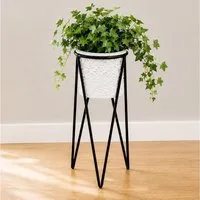 DanDiBo Blumenhocker S 50 cm Blumenständer 96043 Blumensäule Pflanzenständer Pflanzenhocker, Blumensäule Modern Pflanzenständer Pflanzenhocker