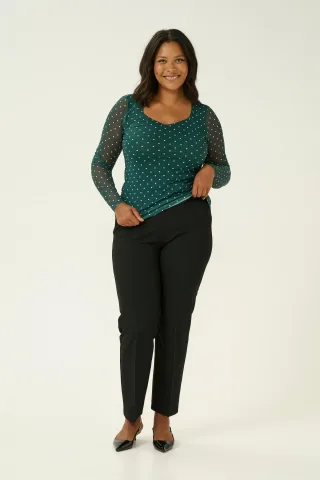 Langarm-Bluse Tight fit white green