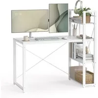VASAGLE Schreibtisch Computertisch, 120 / 137,2 cm, mit Regalböden rechts oder links