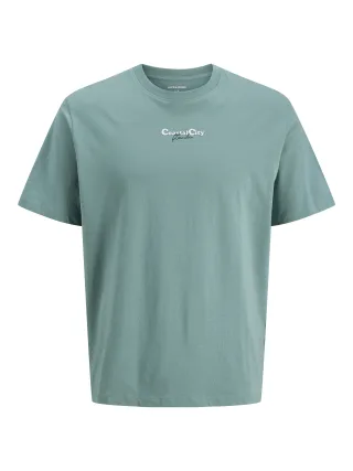 JACK&JONES - JJCITY PHOTOPRINT TEE SS CREW NECK Mineral Blue - Gr. - M