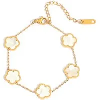 GOLDKLEIN Armband Blume Perlmutt Edelstahl Gold Schmuck, Angebot - inkl. Schmuckbox