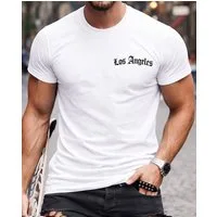 RMK T-Shirt Herren Shirt Rundhals Sommer Basic "Los Angeles LA" aus Baumwolle