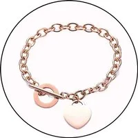 GOLDKLEIN Armband Edelstahl Herz Schmuck Armkette, Damen, inkl. Geschenkbox