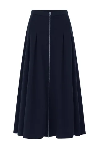 Rich & Royal - Jersey Skirt with Zipper midnight blue - Gr. - XL