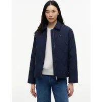 Tommy Jeans Steppjacke TJW COACH COLLAR QUILTED JACKET Kunstfaser, Flag-Stickerei