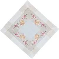 matches21 HOME & HOBBY Tischdecke Tischdeckchen MELINA Blätter Herbst bunt Polyester Leinen 35 x 35 cm (1-tlg), Pflegeleicht & waschbar bei 30 °C