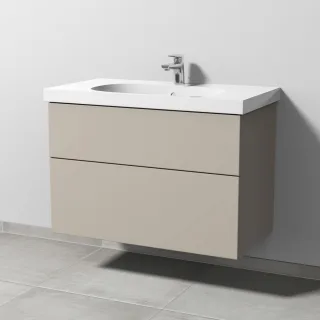 Sanipa 3way Waschtischunterbau zu Geberit Acanto Waschtisch mit 2 Auszügen, Kaschmir-Matt SP4181U