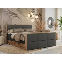 MKS MÖBEL Boxspringbett ALBERO 2 KING DUO (Packung, Set, Bettkästen, Topper T25/Visco, T30-Schaum, Möbelplattenelementen), Doppelbett, Multipocket-Matratzen, Boxspringbett, Fußteil