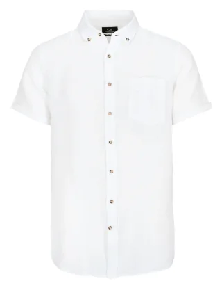 COMMANDER Finest Clothing - Hemd 1/2 Arm,Button Down clean white - Gr. - XXL