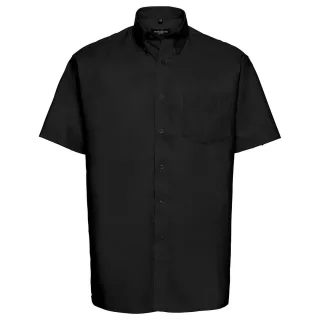 Russell Collection - Hemd Pflegeleicht für Herren kurzärmlig (Schwarz)
