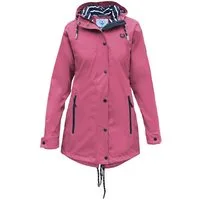 MADSea Regenjacke Friesennerz Beere wetterfester Regenmantel mit gestreiftem Innenfutter