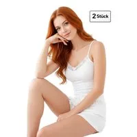 Cocain underwear Unterhemd 2, 6, 10 Stück Damen dünne Träger weiß Bw. kochfest trocknergeeignet (2-St) ohne störende Seitennähte