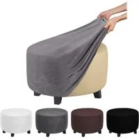 BTTO Stuhlhusse Hockerbezug Sofahusse Stretch Bezug Schonbezug Hocker Sofahusse, mit elastischem Band, Runde/Eckige Hocker