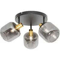 Qazqa LED Aufbaustrahler Zuzanna, ohne Leuchtmittel, Warmweiß, QAZQA Aufbau­spot, e14, Grau, Glas, Modern