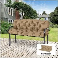 Outsunny Bankauflage 150 x 98 x 8 cm, mit Bändern, (3 Sitzer Bankkissen, 1 St., Sitzkissen), für Gartenmöbel, Sitzbank Hollywoodschaukel, Khaki